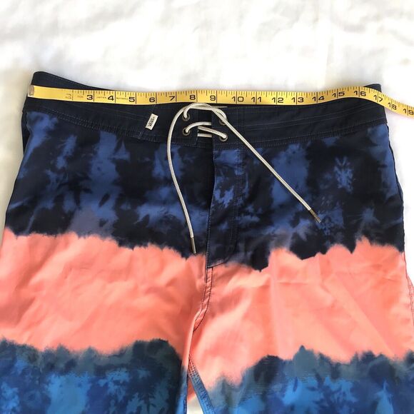 VANS Board Swim Shorts Men 34 Swimming Trunks Blue Orange Ombre Casual EUC - Picture 10 of 13